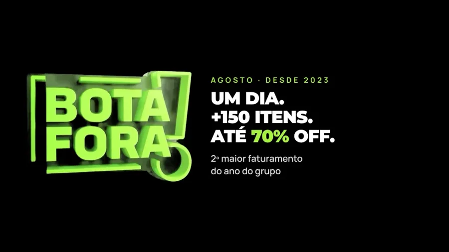 Bota Fora: um dia, mais de 150 itens, até 70% de desconto